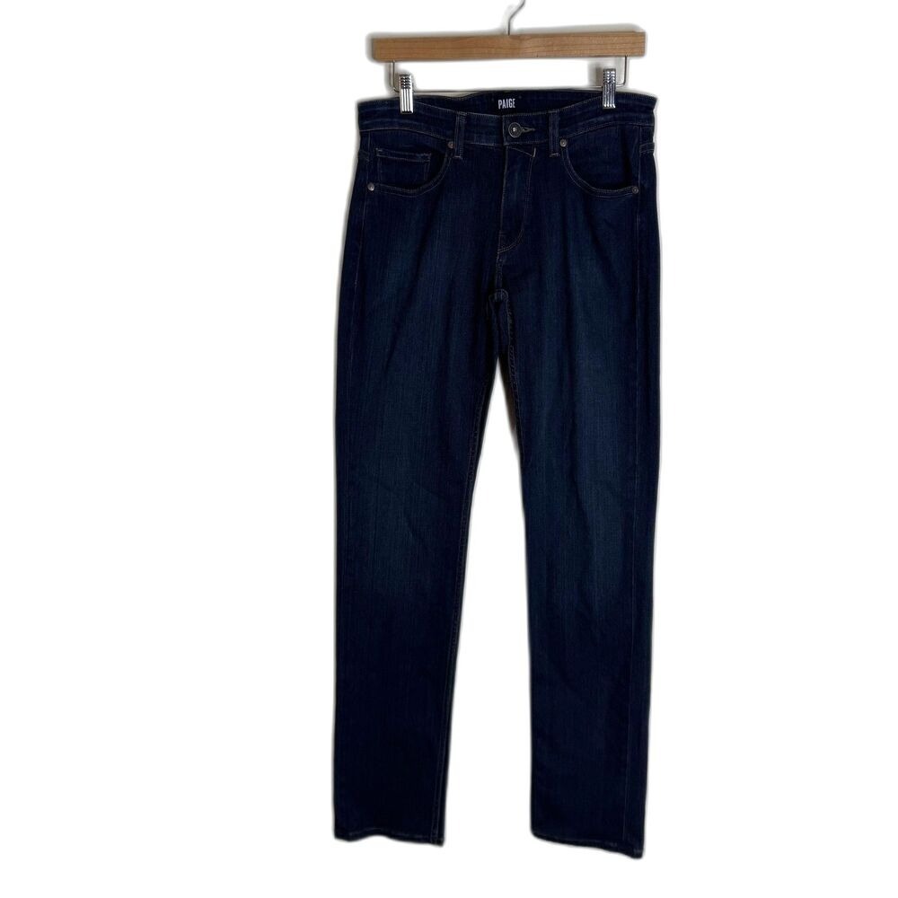 PAIGE Men's Federal Slim Straight Leg Jeans Dark Wash Blue 30x31.5